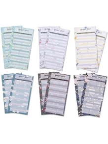 1set12 Sheets Random Floral Pattern Letter Size Cash Envelopes Budget Sheets For Cash Planning - Multicolor - View 5