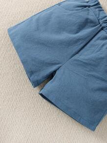 Souflis Souflis 男婴恐龙刺绣衬衫和短裤套装 男婴夏季套装