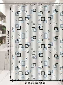 Rèm tắm không thấm nước in hình học - Nhiều màu - Xem 6