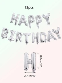 13 piezas en forma de letra globo - Plateado - Ver 3