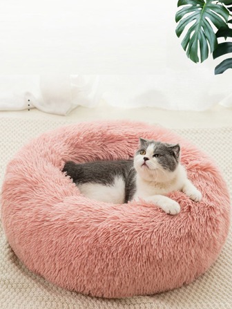 Solid Color Plush Pet Bed