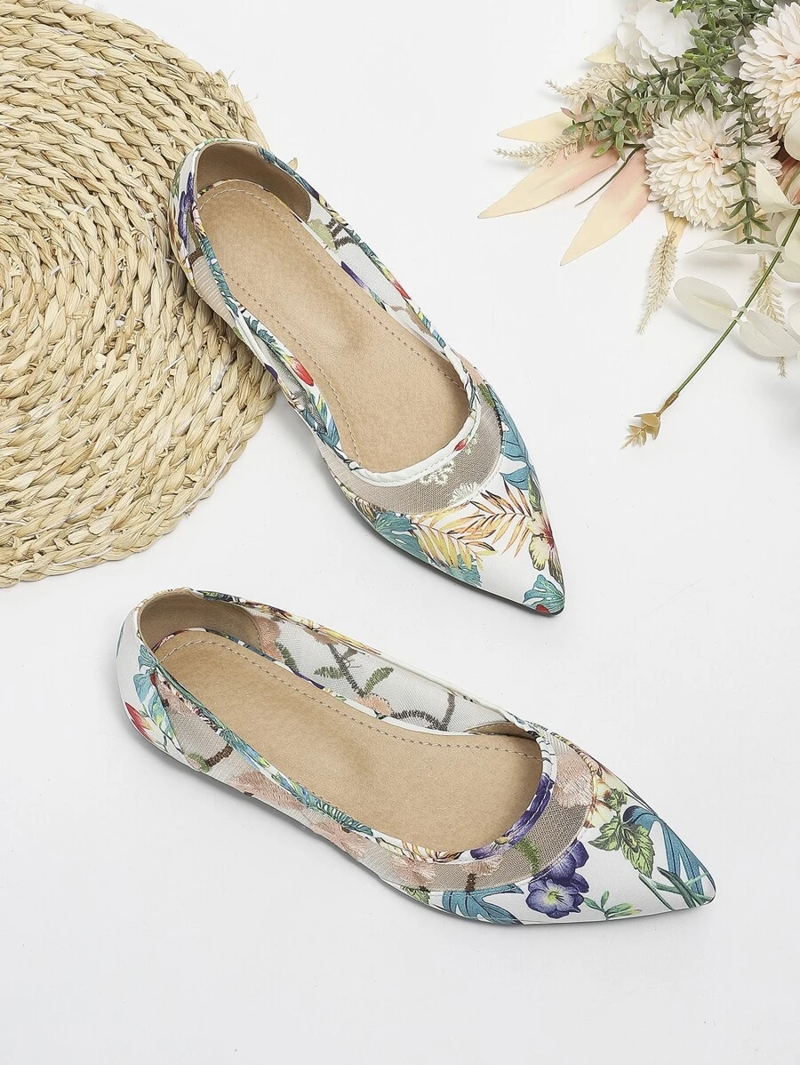 Bailarinas con patrón tropical de punta - Multicolor - Ver 1