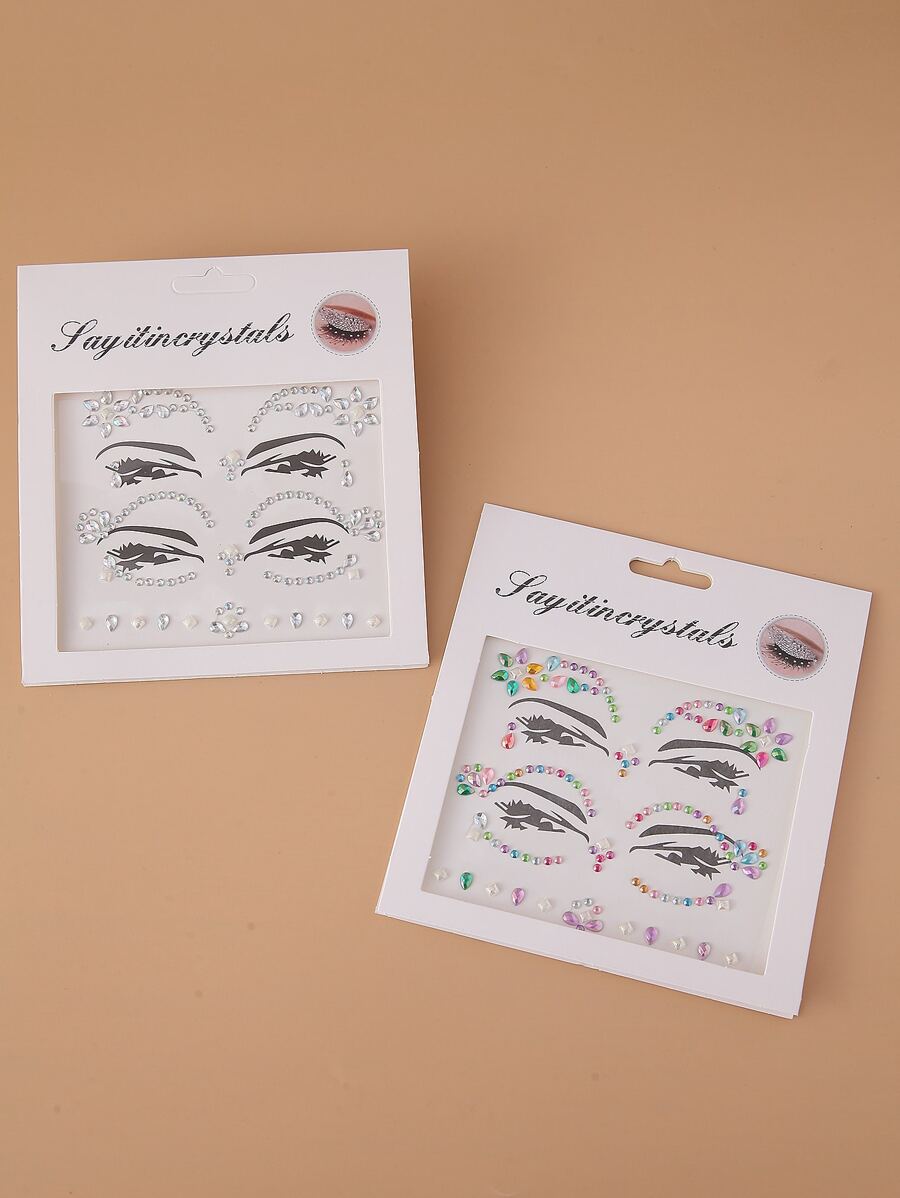 2Pcs 3D Body Stickers Hair Stickers Eye Corner Stickers Face Stickers Temporary Tattoo Stickers