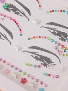 2Pcs 3D Body Stickers Hair Stickers Eye Corner Stickers Face Stickers Temporary Tattoo Stickers