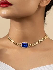 Halsband med strass dekoration - Multifärgad - Visa 1