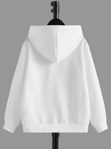 SHEIN Tween Boy Antler Print Thermal Sweatshirt - White - View 2