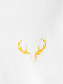 SHEIN Tween Boy Antler Print Thermal Sweatshirt - White - View 3