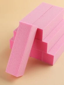 10pcs Pink Nail Buffers File Sponge Polish Nail File Rectangular Shape Manicure Sanding Nail Tool