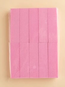 10pcs Pink Nail Buffers File Sponge Polish Nail File Rectangular Shape Manicure Sanding Nail Tool