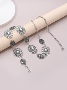 Cinturón de cadena con diseño de oval - Multicolor - Ver 1