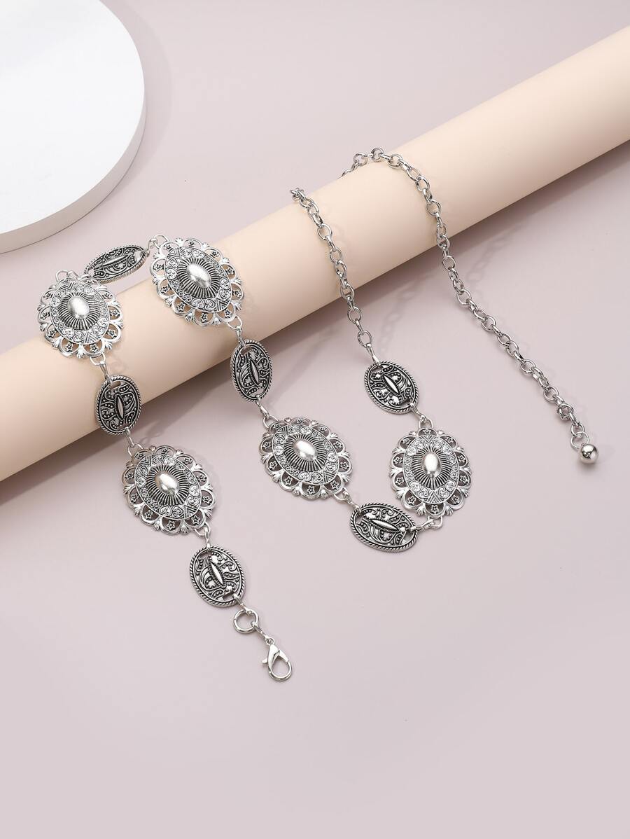 Cinturón de cadena con diseño de oval - Multicolor - Ver 1