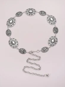 Cinturón de cadena con diseño de oval - Multicolor - Ver 2