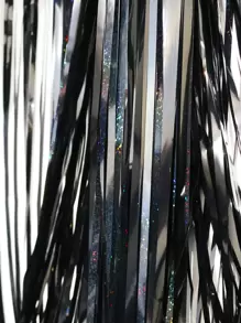 1 rèm mưa laser / 2/3 (Bộ laser xanh và sâm panh) / 2 (Rèm mưa sâm panh) Trang trí kim loại sáng bóng cho tiệc sinh nhật, tân gia, kỷ niệm, đám cưới để thêm bầu không khí vui tươi - màu đen - Xem 5