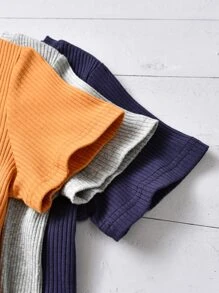 Toddler Boys 3pcs Cartoon Patched Rib-knit Tee - Multicolor - View 3