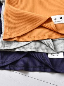 Toddler Boys 3pcs Cartoon Patched Rib-knit Tee - Multicolor - View 6