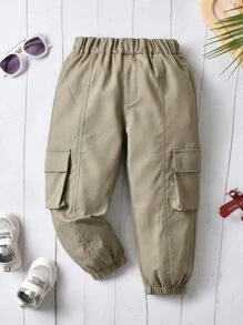 小男童翻蓋口袋工裝褲