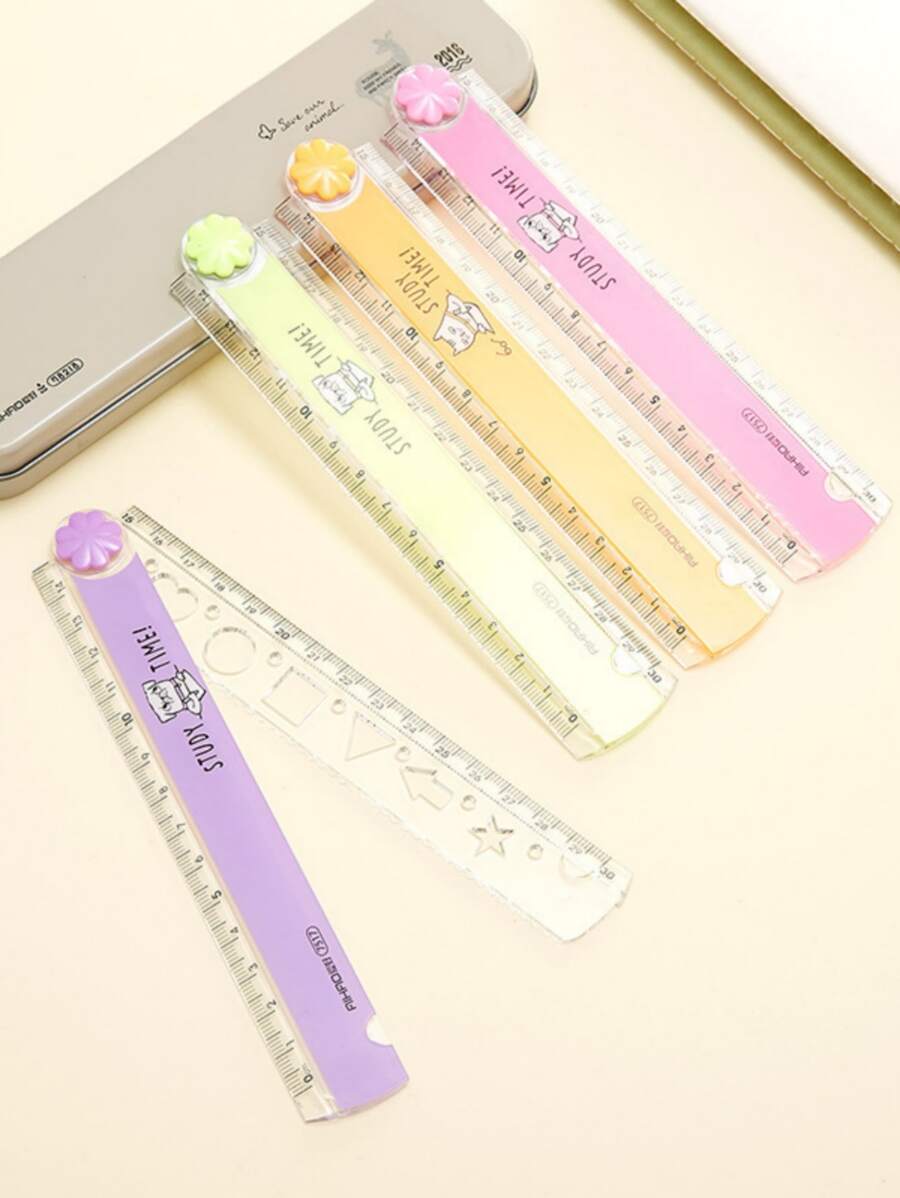 1pc Cartoon Graphic Random Ruler,Rulers - Multicolor - View 1