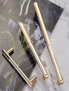 1入組極簡風格抽屜把手 - 金色 - 查看 4