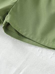 Toddler Girls Button Up Shirt & Tank Top & Shorts - Multicolor - View 6