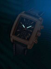 MEGIR MEGIR Đồng hồ thạch anh ngày con trỏ vuông cho nam - Màu xanh lam - Xem 6