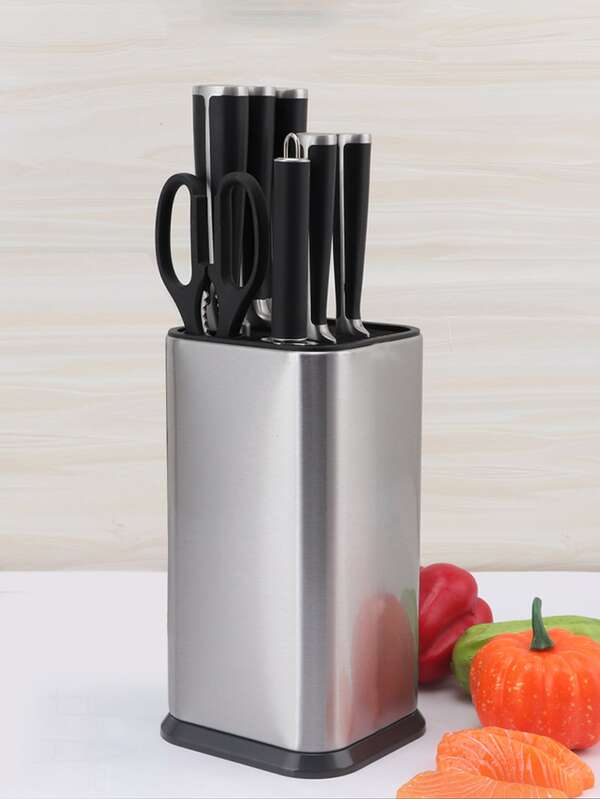 1pc MultiFunction Utensil Holder, Knife Block, Stainless Steel