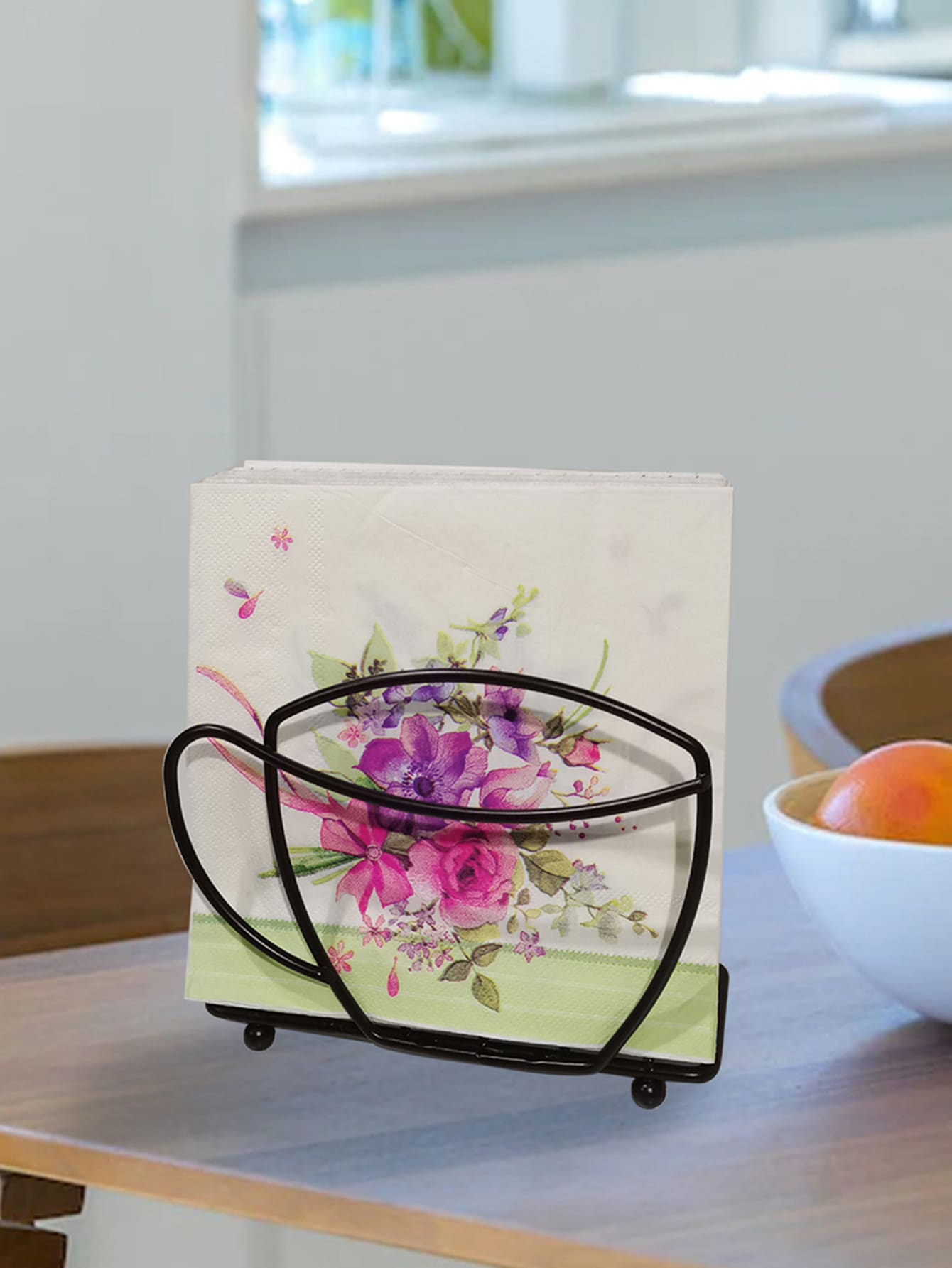 1pc Cup Design Napkin Holder - Black - View 1