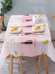 Mantel limón & con estampado de letra impermeable - Multicolor - Ver 1