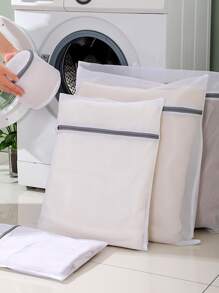 Bolsa de lavandería para lavadora de 5 piezas, bolsa de lavandería de malla fina, bolsa de sujetador de lencería grande - Blanco - Ver 2