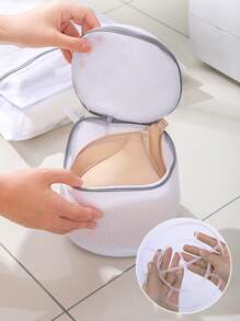 Bolsa de lavandería para lavadora de 5 piezas, bolsa de lavandería de malla fina, bolsa de sujetador de lencería grande - Blanco - Ver 4