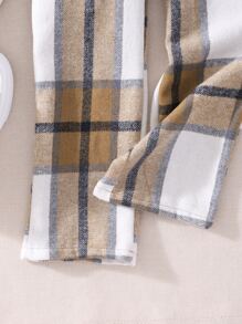 Girls Plaid Print Ruffle Trim Belted Jumpsuit & Tee - Multicolor - View 5