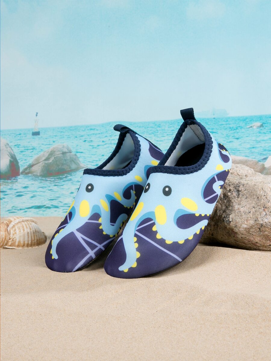 男孩針腳細節卡通章魚水襪