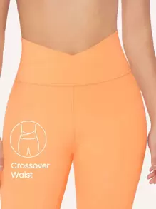 GLOWMODE 24"羽毛適™跨越式緊身褲 - 哈密瓜黃 - 查看 4