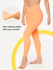 GLOWMODE 24"羽毛適™跨越式緊身褲 - 哈密瓜黃 - 查看 6