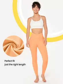 GLOWMODE 24"羽毛適™跨越式緊身褲 - 哈密瓜黃 - 查看 5