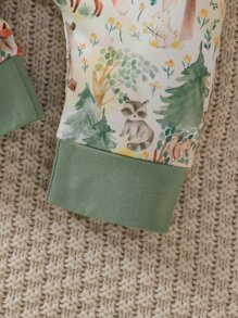 Bebé Jumpsuit con estampado de dibujos animados con sombrero - Multicolor - Ver 5