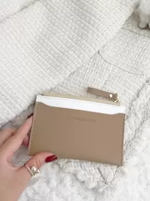 Letter Embossed Slim Lightweight Zipper Portable Cash Money Card Card Coin Pocket For Birthday Gift Teenagers For College Student School Student Letters Holder Absolutely No Southland&Kangaroo Teacher Gift For Girlfriend Gift Bag Present Gifts For Teachers School Supplies Teacher Gifts Back To School Card Holder Wallet Business Card Holder Credit Card Holder Id Card Holder Women For Women Mini Wallet Card Wallet - Khaki - View 3