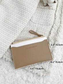 Letter Embossed Slim Lightweight Zipper Portable Cash Money Card Card Coin Pocket For Birthday Gift Teenagers For College Student School Student Letters Holder Absolutely No Southland&Kangaroo Teacher Gift For Girlfriend Gift Bag Present Gifts For Teachers School Supplies Teacher Gifts Back To School Card Holder Wallet Business Card Holder Credit Card Holder Id Card Holder Women For Women Mini Wallet Card Wallet - Khaki - View 4