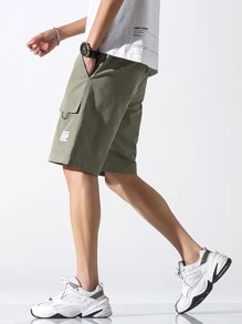 Chillumni Men's Loose Fit Bermuda Shorts With Flap Pockets Going Out Casual Drawstring Cargo Shorts, For Husband, Boyfriend Gifts