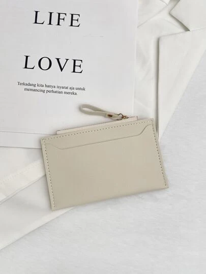 Fashion Two Tone Slim Lightweight Portable Cash Money Card Card Coin Pocket For Birthday Gift Anniversary Christmas On Valentine Day Female Lady Girls Teenagers For College Student School Student Bag School Supplies For School Dorm Room & Back To School School Supplies Teacher Gifts Back To School High Quality Leather Card Holder Wallet Business Card Holder Credit Card Holder Id Card Holder Women For Women Mini Wallet Card Wallet