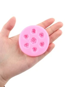 1pc Flower Shaped DIY Silicone Mold, Simple Pink Silicone Mold For DIY - Pink - View 2