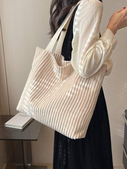 Minimalistisk dragkedja-shopperväska, skolväska, skolryggsäck, stor kapacitet, lätt, bärbar, lämplig för tonårsflickor, kvinnliga högskolestudenter, perfekt för skolstart, högskola, mellanstadium, gymnasium