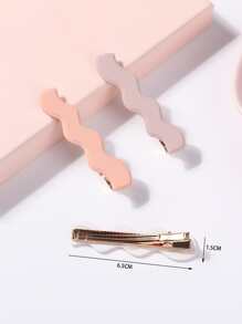 3pcs Girls Wave Design Hair Clip - Multicolor - View 3