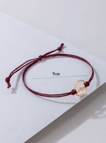 Mountain & Circle Decor Bracelet - Burgundy - View 2