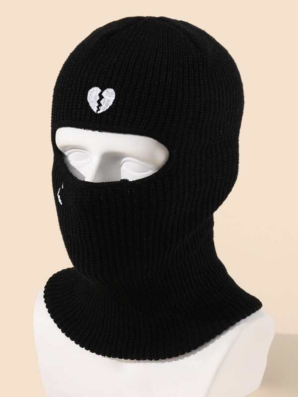 Heart Embroidery Balaclava Cap SHEIN USA