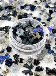 1 盒花朵图案美甲装饰 DIY 指甲饰品 指甲宝石 美甲用品 - 彩色 - 查看 1