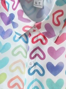 小男童滿版心形印花襯衫