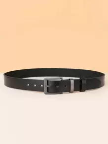 Men Square Buckle Belt For Daily Use Gift For Friend Casual - Black - View 3