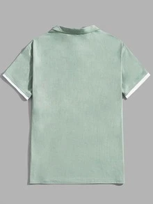 Manfinity Men Contrast Trim Polo Shirt - Mint Green - View 2