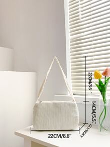 Bolsa cuadrada minimalista - Beis - Ver 5