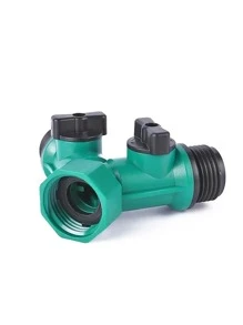 1pc American Standard Y Valve Splitter With On/Off Switch, Plastic Garden Hose Connector - Multicolor - View 3